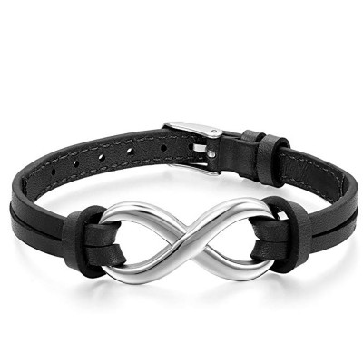 Fashion Mens Womens Couples  Infinity Symbol Leather Bracelets