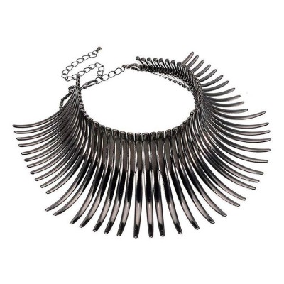 African Sparkling Canine Shape Fringe Necklace